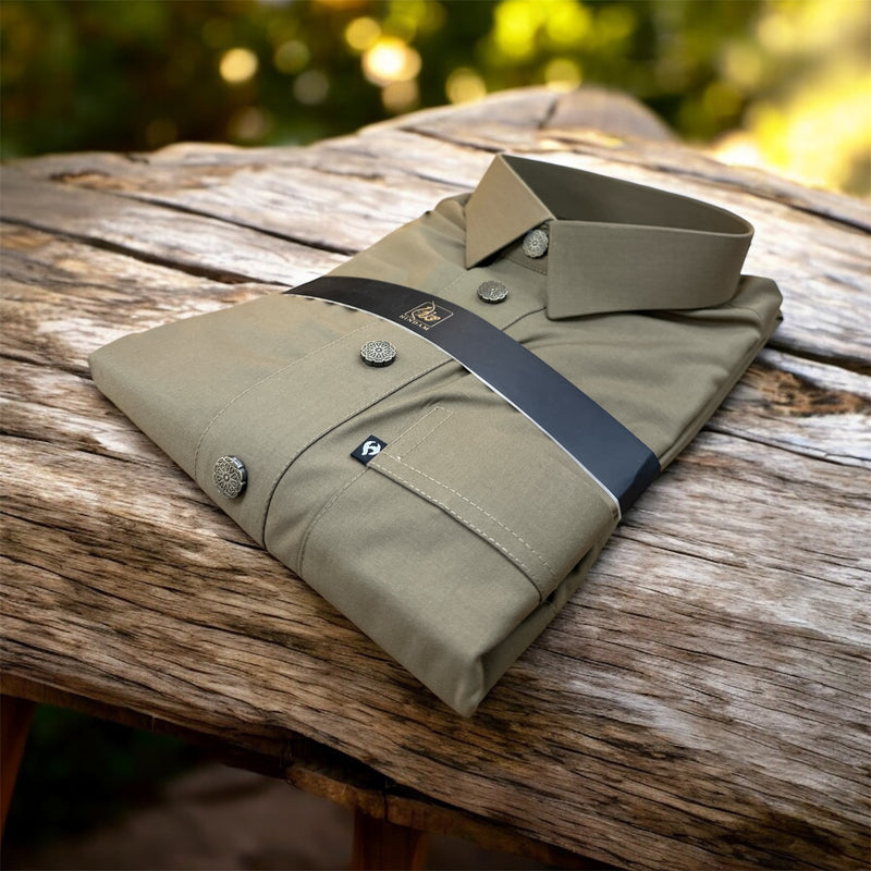 ثوب هندام رجالي لون لون اخضر فاتح (زيتوني) hindam men thobe premium quality