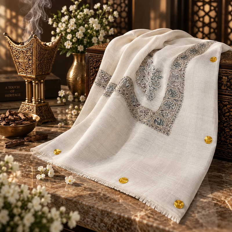 Premium quality, Kashmiri pashmina Shal شال صوف كشميري باشمينا درجه اولى