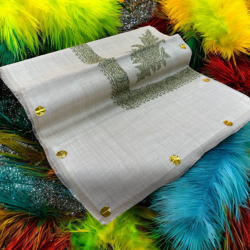 Premium Quality Super Turma Kashmir Shal ⁨⁨⁨⁨شماغ صوف كشميري سوبر ترمه لون فيروزي درجة أولى