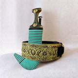 جمبيه عزيري صيفاني مقلد طبق الاصل حزام يدوي حروف مطلي ذهب عسيب بكيلي سله ستيل منقش مع خنجر خلفي