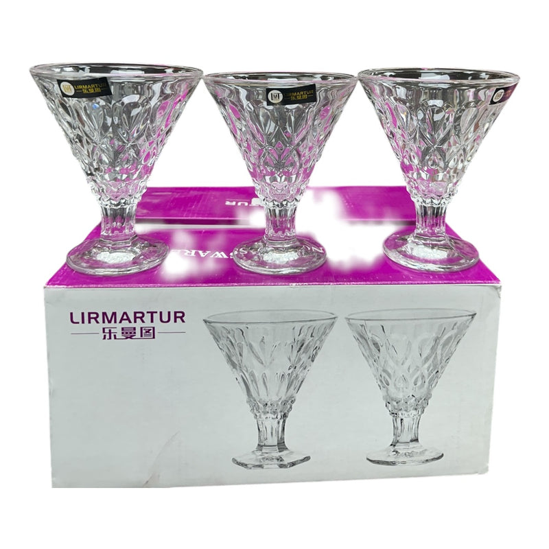 طقم كاسات الايسكريم زجاجي ٦ كاسات