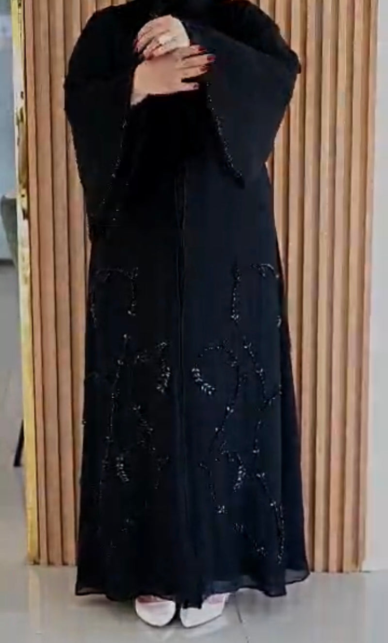 عباية يمنيه مطرزه دبل شيفون فاخره من صافي عبايات