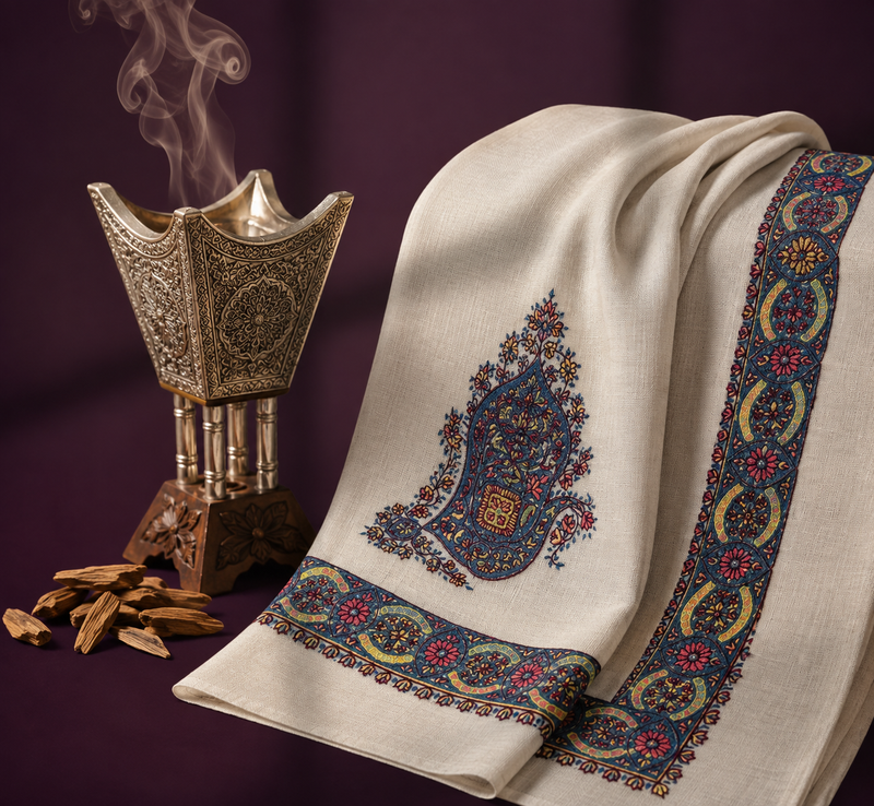 Premium quality Kashmiri pashmina shawl شال صوف كشميري باشمينا درجه اولى لون نادر ￼