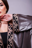 Elif Gray Velvet Fringes Abaya Kimono