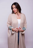 Nala Beige Linen Abaya Kimono