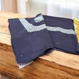 ‏شال صوف كشميري باشمينا لون كحلي باشمينا درجه اولى premium quality Kashmiri pashmina shawl