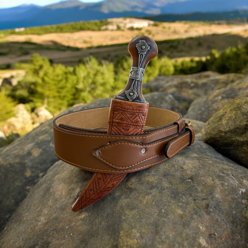 جمبية يافعي حزام جلد