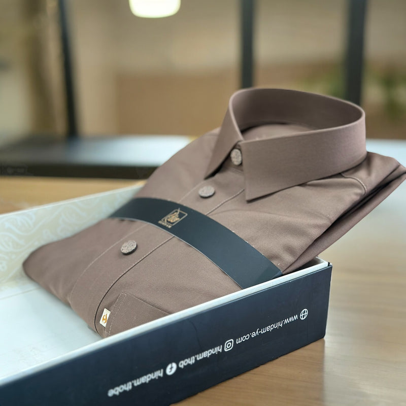 ثوب هندام رجالي لون بني (ياجوري) فاتح فخم hindam men thobe premium quality