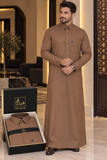 ثوب هندام رجالي لون بني (ياجوري) فاتح فخم hindam men thobe premium quality