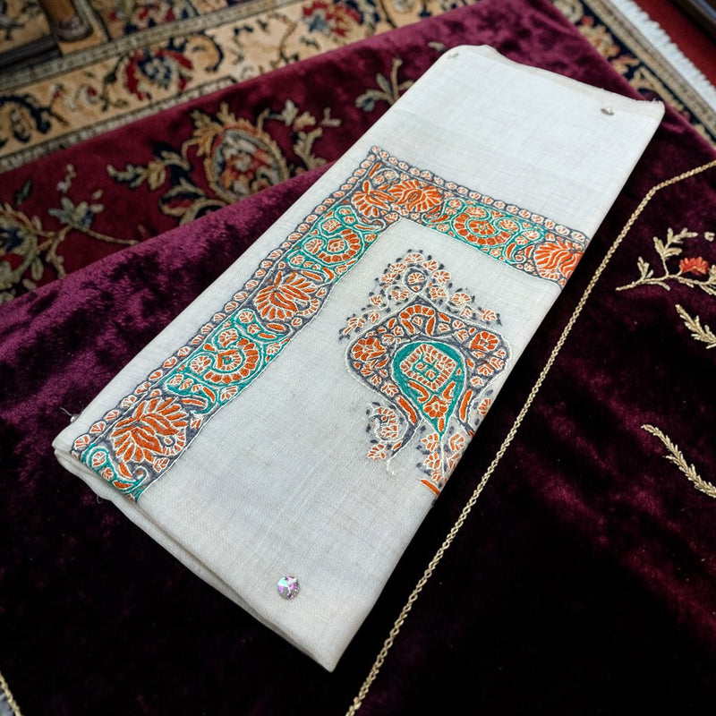 ‏شال صوف كشميري باشمينا لون كحلي باشمينا درجه اولى premium quality Kashmiri pashmina shawl