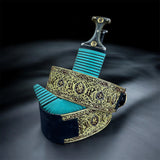 جمبية عزيري مقلد طبق الأصل حزام يدوي عسيب طنب حاشدي سله ستيل نقد المسمار مع شفره خلفيه فضه