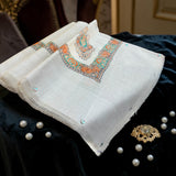 ‏شال صوف كشميري باشمينا لون كحلي باشمينا درجه اولى premium quality Kashmiri pashmina shawl