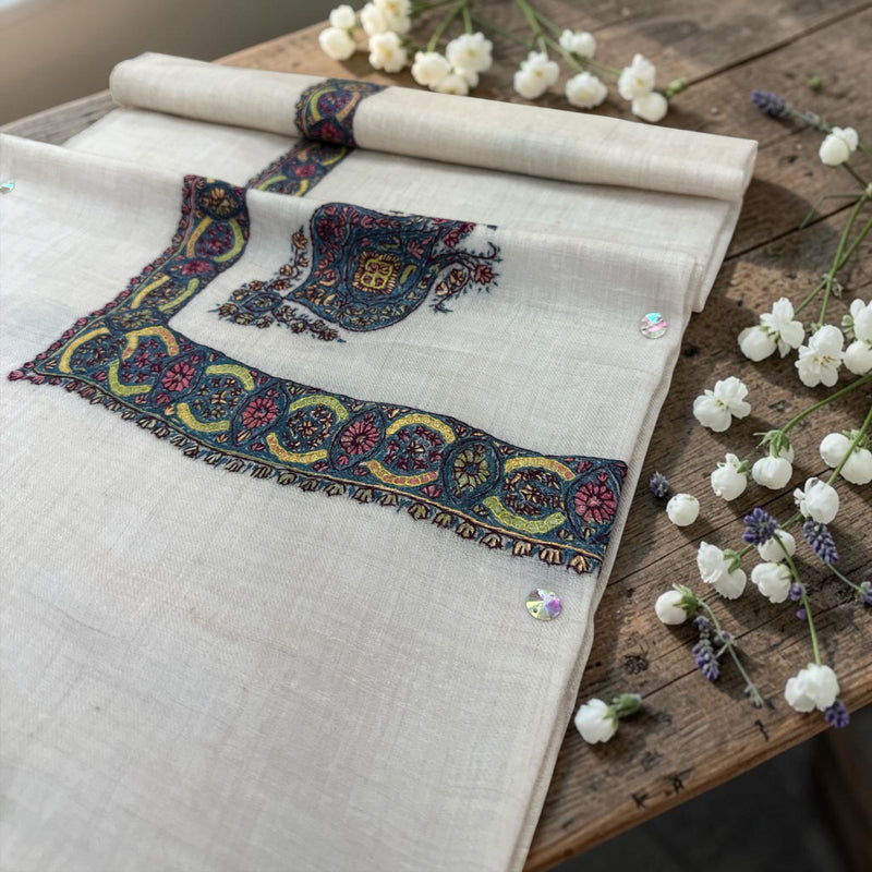 Premium quality Kashmiri pashmina shawl شال صوف كشميري باشمينا درجه اولى لون نادر ￼