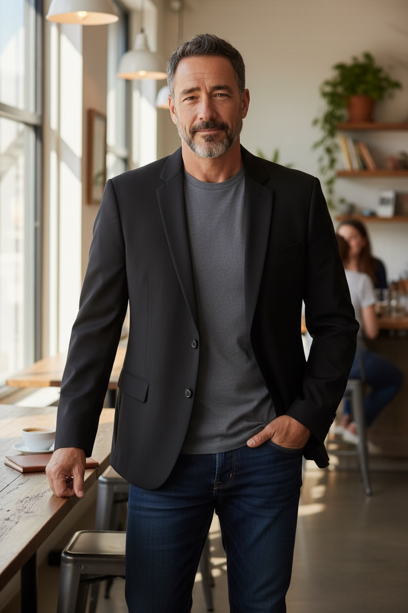 كوت رجالي اسود فاخر