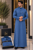 ثوب هندام رجالي لون ازرق غامق ناعم hindam men thobe premium quality