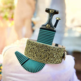 جمبية عزيري صيفاني مقلد طبق الأصل حزام  يد عسيب بكيلي جلده سودا فص مطلي ذهب مبسم فضه خالص نصله ابو عمدان ستيل