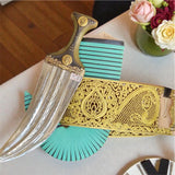 جمبيه عزيري شبيه الصيفاني طبق الاصل حزام شغل يد حروف ملبس ذهب مبسم فضة نصله ستيل