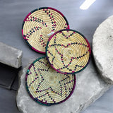 طبق يمني عزف ملون عمل يد Yemeni Handmade Straw Basket