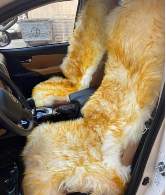 فرو ابيض و بني للسيارات من اليمن Yemeni Car Fur Covers