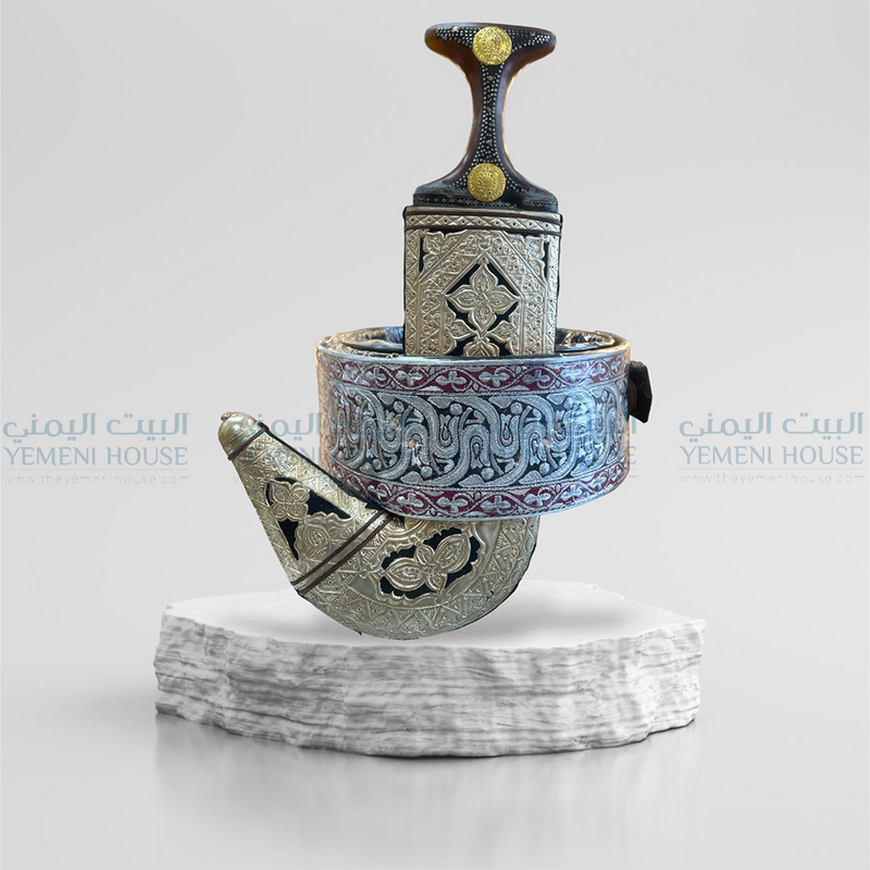 جمبية يمنيه حزام و جهاز فضي فاخره