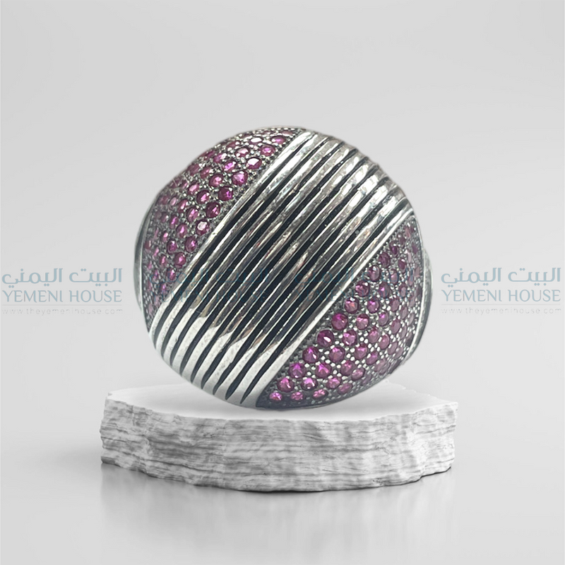 خاتم فضه اصلي مطعم بعقيق