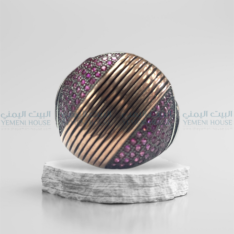 خاتم فضه اصلي مطعم بعقيق