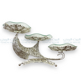 طقم ضيافي ملكي Luxury Glass Silver Guest Tray Set