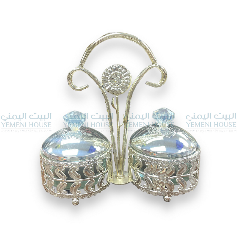 ⁨⁨⁨طقم حافظات فضي⁩⁩⁩ Silver Sugar Jars