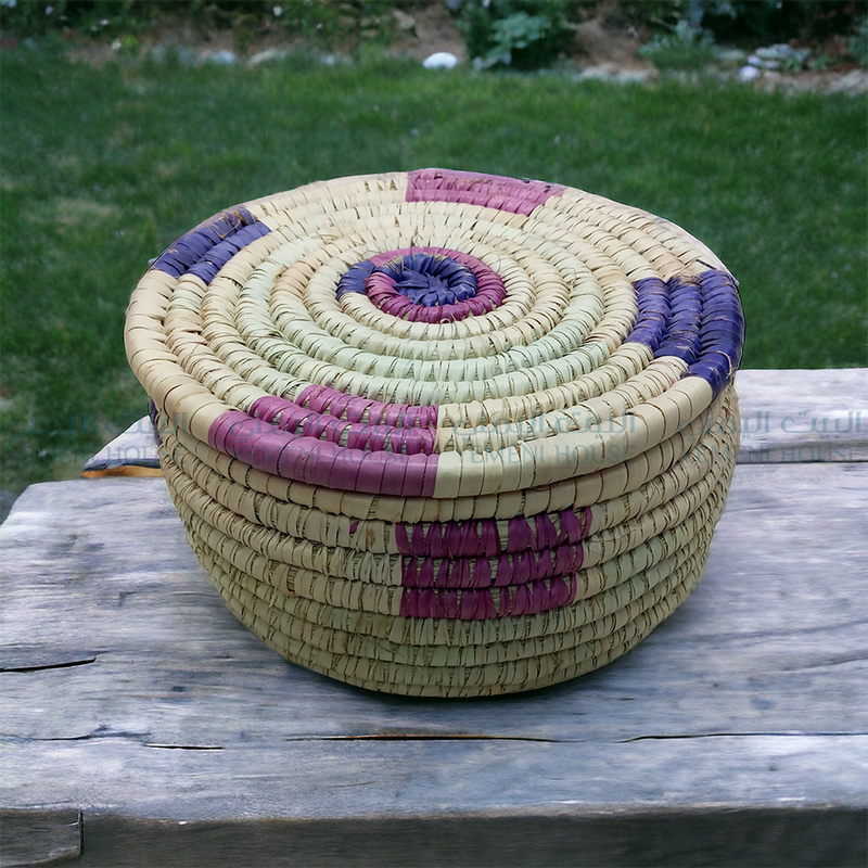 سلة قش يمنيه عمل يدYemeni Straw Handcrafted Basket