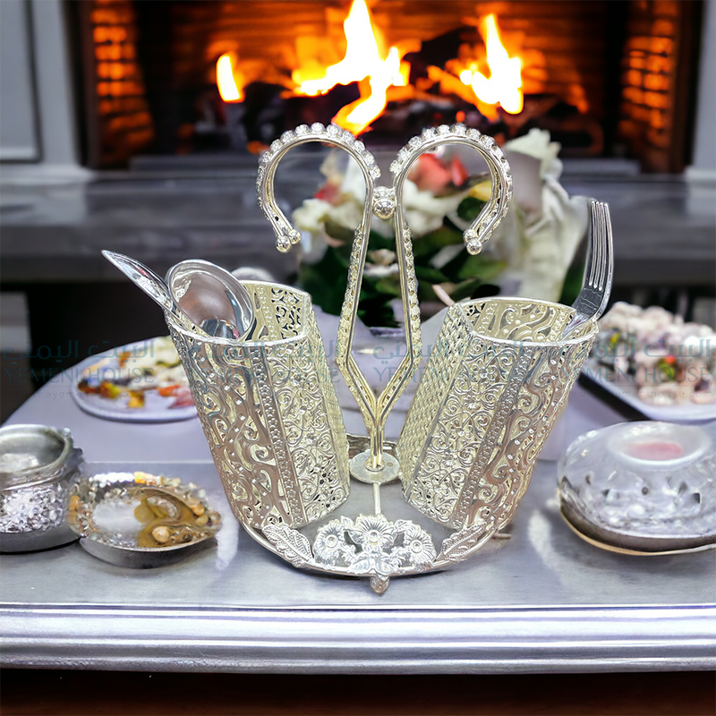 طقم ملكي للشوك والملاعق Silver Utensil Holder