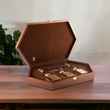 Royal brown gift box from Arabian oud الطقم الملكي البني من العربيه للعود