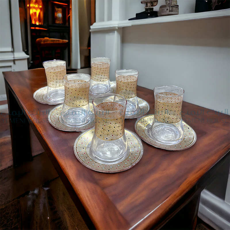 ⁨ طقم كاسات الشاي⁩Tea Cups and Saucers Set