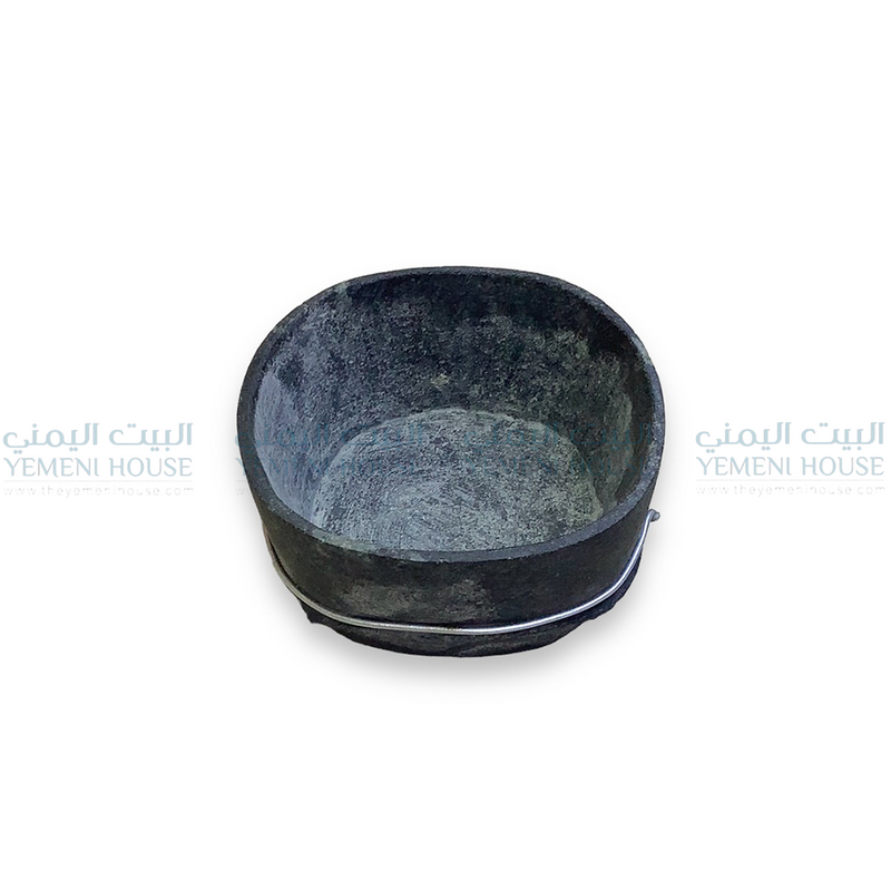 ⁨حرضي (مقلى) يمني حجر مدهون حجم صغير جدا (نفر) Yemeni stone pot very small