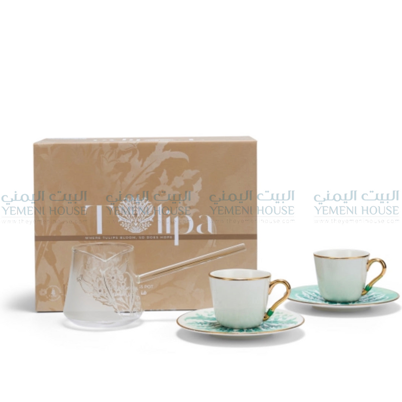 طقم القهوة التركية مع الجزوة زجاج حراري Turkish Coffee Set