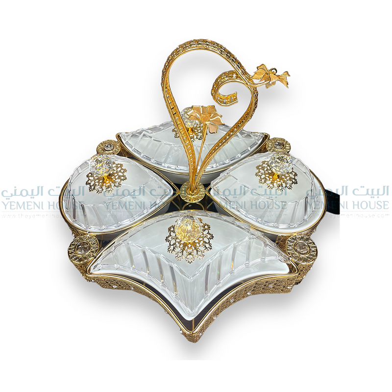 ⁨⁨⁨⁨⁨⁨طقم المكسرات ذهبي⁩⁩⁩⁩⁩⁩ Golden Snack Serving Tray