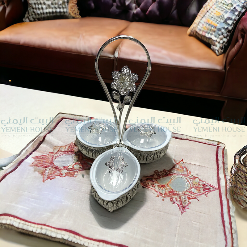طقم مكسرات فضيSilver Serving Tray Set