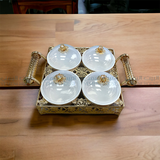 طقم مكسرات ملكي ذهبيGold Serving Tray Set