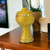 مبخرة يمنية مشجرة مطرزة بذهبي Yemeni Incense Burner