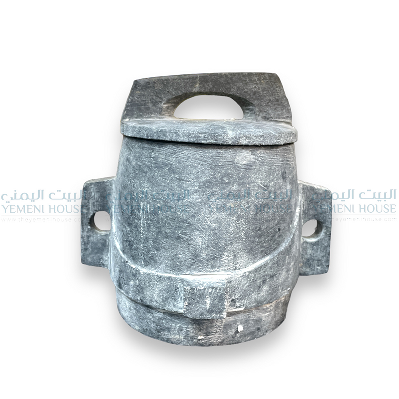 حرضة برمة اللحم حجر صعدي مدهون Yemeni Burma Bowl with Cover