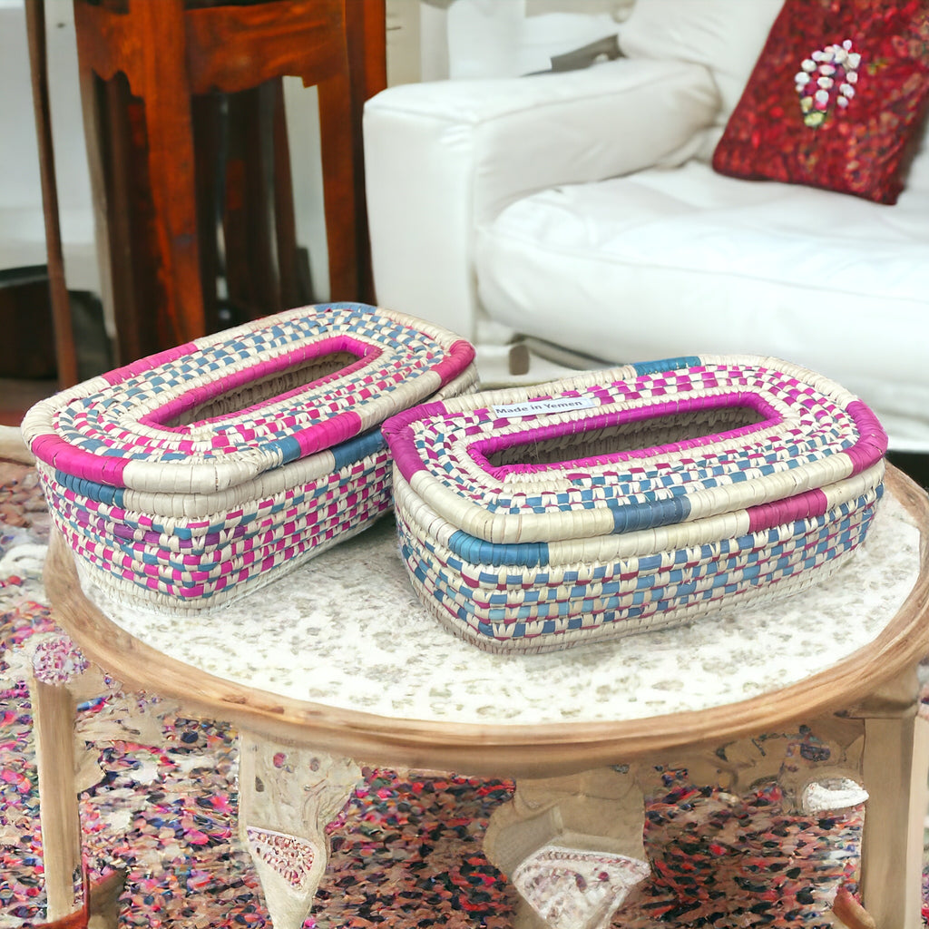 سلة فاين من اليمنYemeni Handmade Tissue Baskets