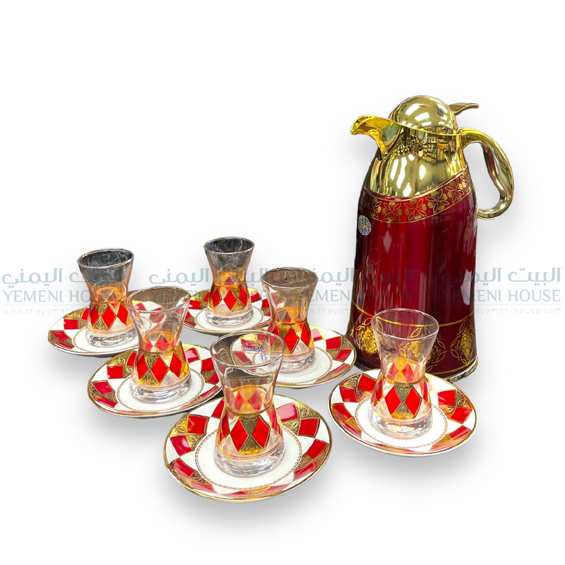 طقم كاسات شاي مع ثلاجة نوعية روعة جدا Tea Set with Flask