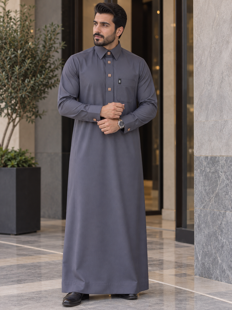 ثوب هندام رجالي لون بنفسجي فاتح فخم hindam men thobe premium quality