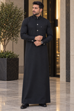 ثوب هندام رجالي فاخر اسود premium quality men thobe hindam