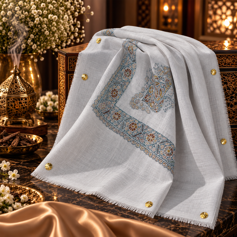 شال صوف كشميري باشمينا درجة أولى Premium Quality Pashmina Kashmiri Shal