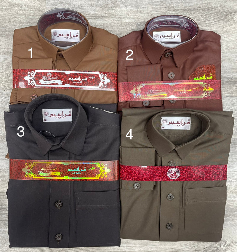 ⁨⁨ثوب ولادي بني غامق (مقاسات وألوان مختلفة)⁩⁩