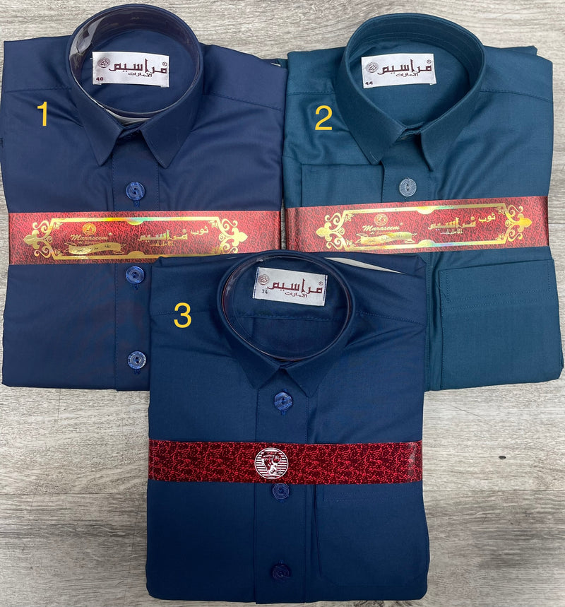 ⁨⁨ثوب ولادي أزرق (مقاسات وألوان مختلفة)⁩⁩