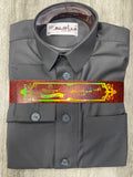 ⁨ثوب ولادي رمادي غامق (مقاسات وألوان مختلفة)⁩