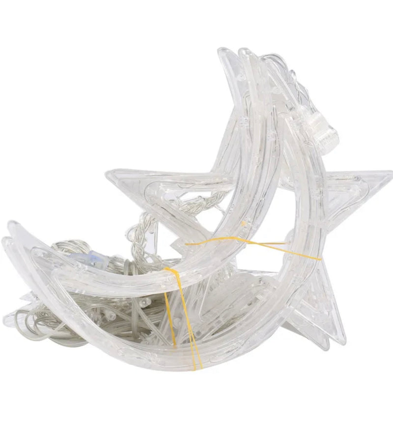 زينة رمضان مضيئه الهلال والنجمه