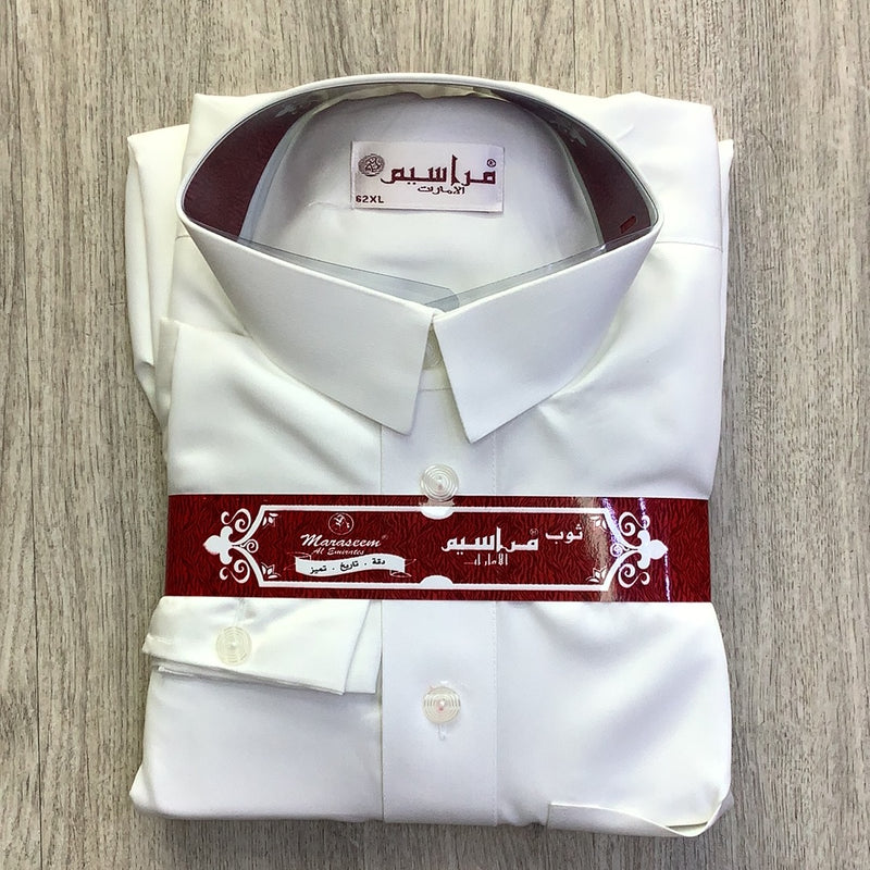 ثوب رجالي ابيض مقاس 62