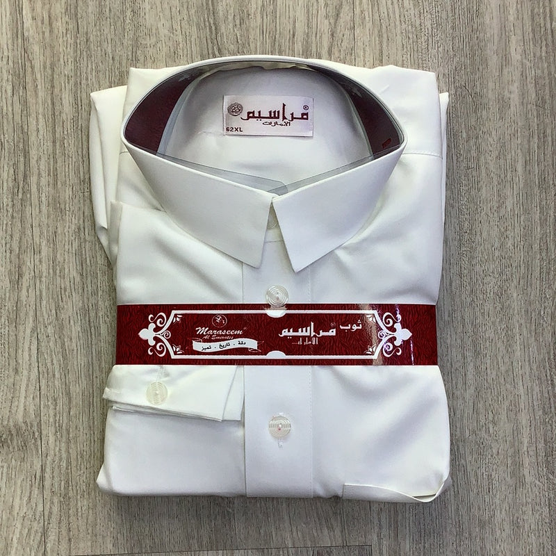 ثوب رجالي ابيض مقاس 62